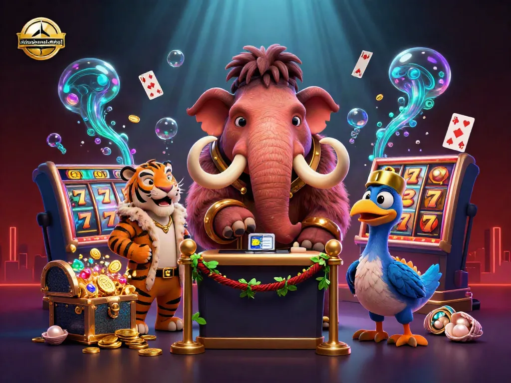 Experience thrilling gameplay at ahimajournal-digital with a unique casino scene featuring dynamic elements and characters.