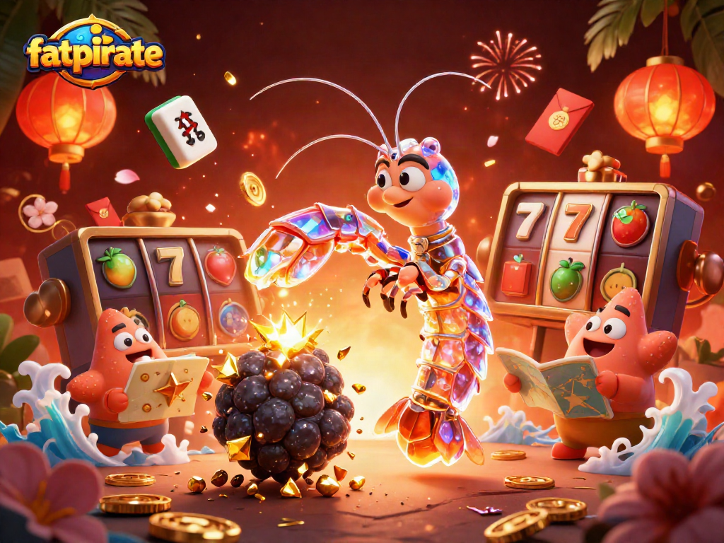 Experience the excitement at fatpirate as a galactic samurai mantis shrimp battles through treasure-filled asteroids.
