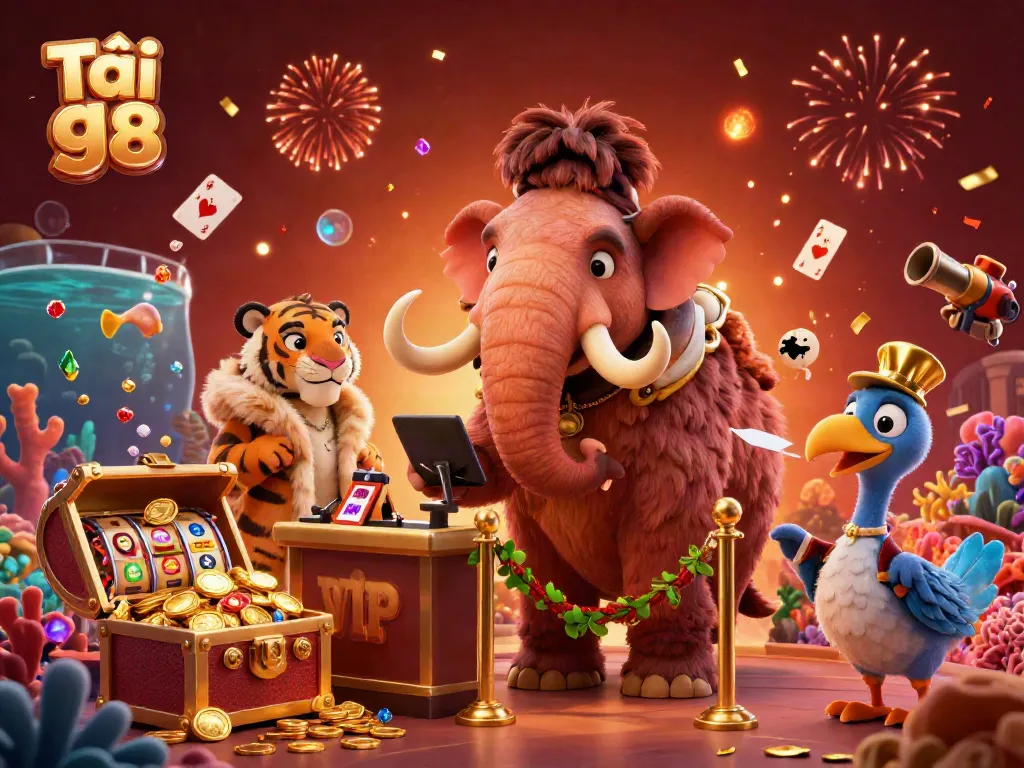 Experience the excitement and fun of downloading Tải go 88 with vibrant casino elements and animated characters.