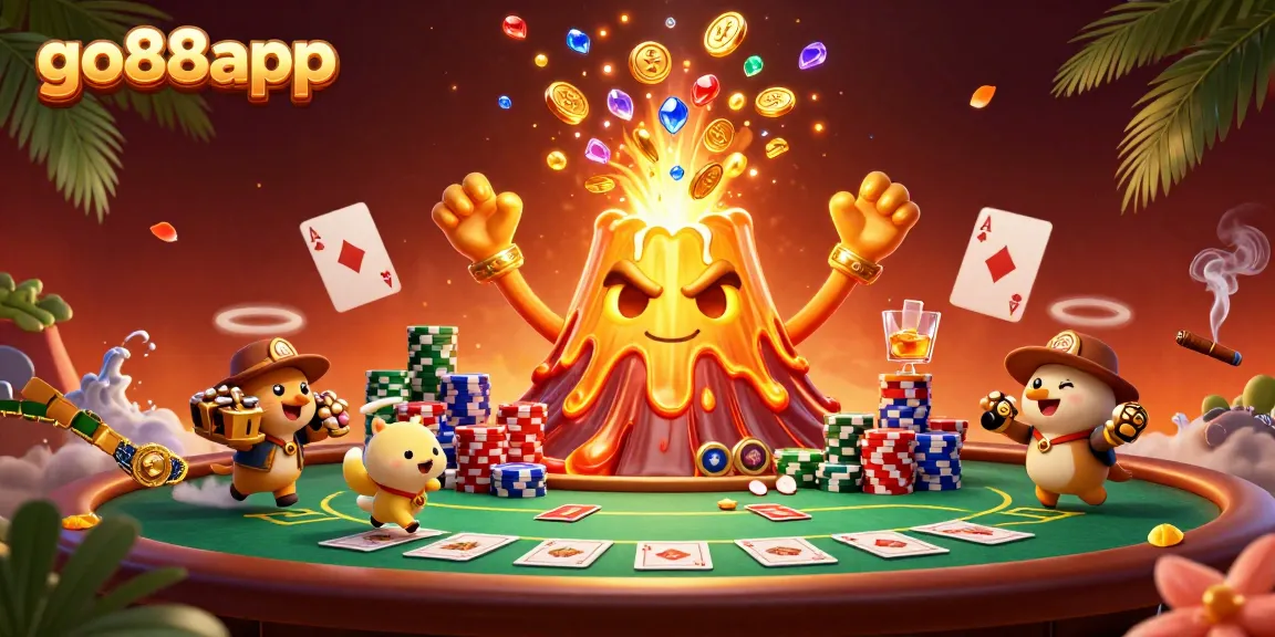 Experience exhilarating wins with the go88app online slot games amidst treasures and vibrant casino elements.
