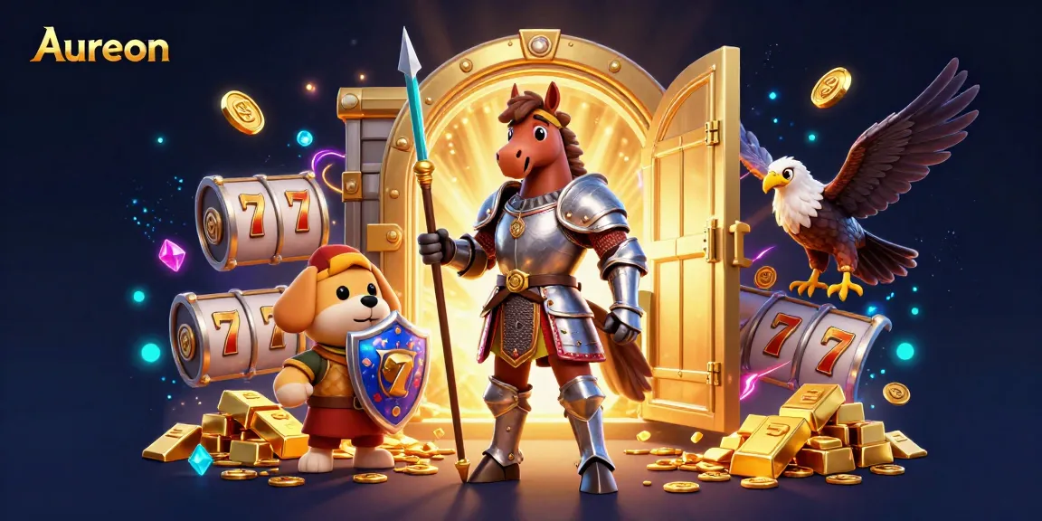 Aureon brings excitement to gambling with immersive slots, slot reels, and shining treasure in a vibrant scene.